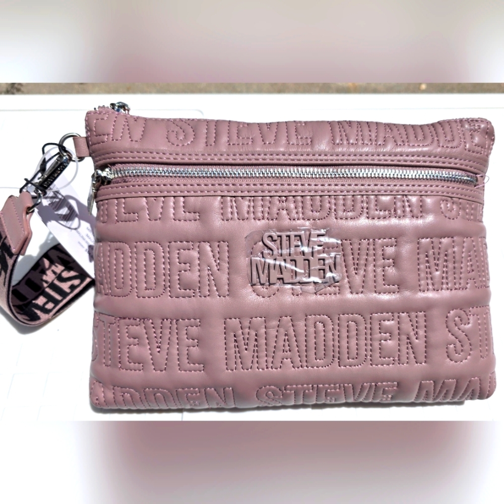 Steve Madden Pink Embossed Clutch Bag